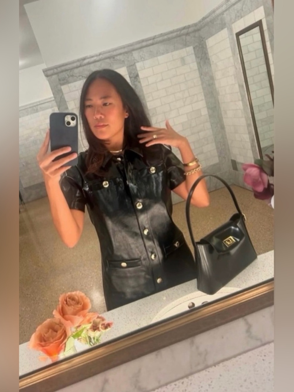 J.Crew Collection Collection gamine shirtdress in faux patent leather - Picture 9 of 14